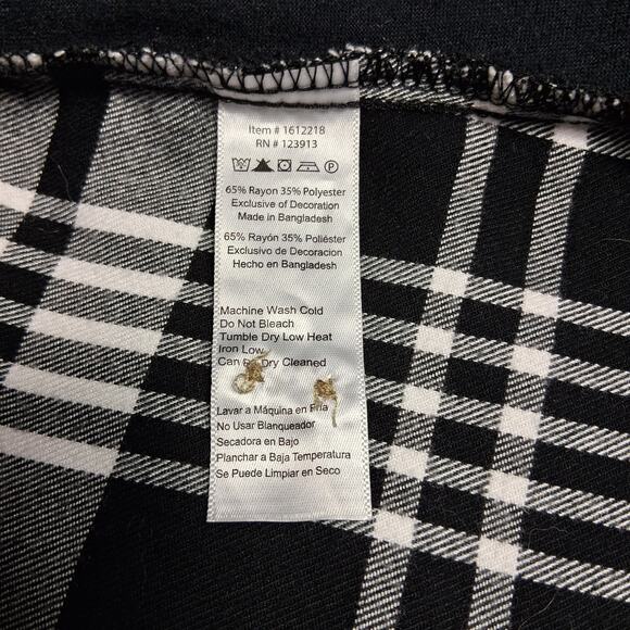 Jachs Girlfriend Black and White Plaid Button Up Grunge Goth Longsleeve Shirte - Picture 16 of 16